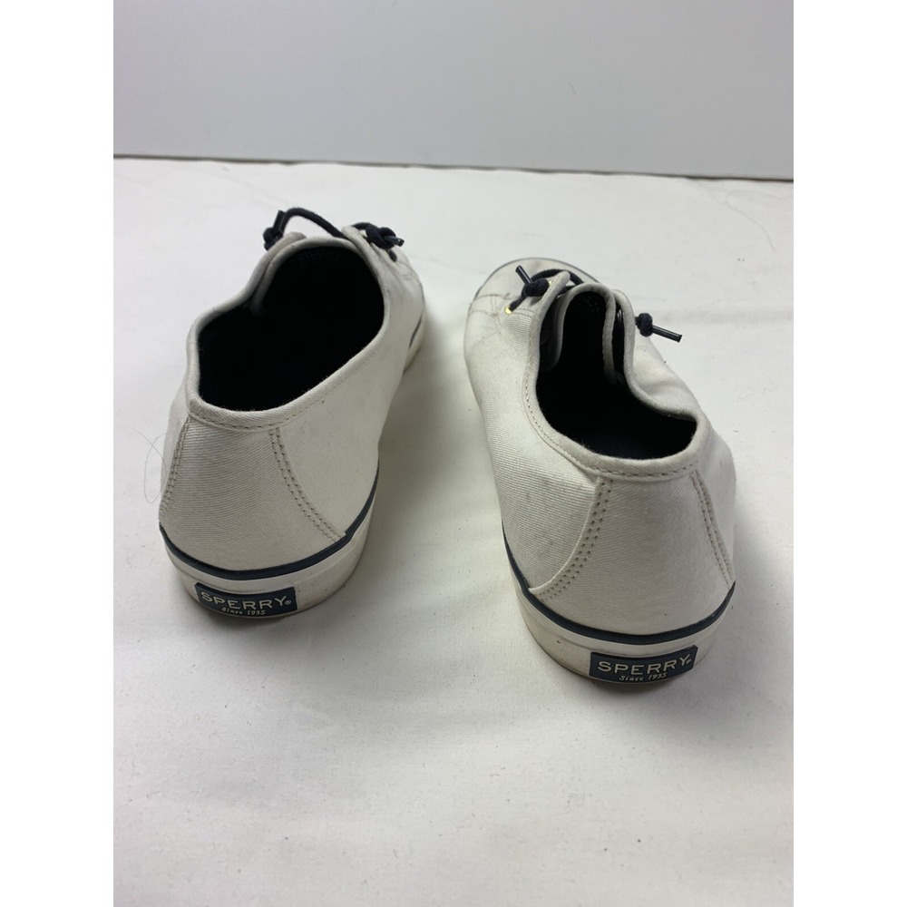Sperry Top-Sider‎ Womens STS90549 SeaCoast IVORY Canvas Boat Shoe Sneakers Sz 12 - Picture 4 of 7